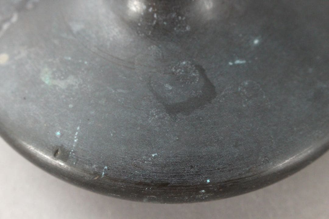 No5842 高岡銅器　蛙付平寛通形花器　高さ20cm 重量696g 送料無料