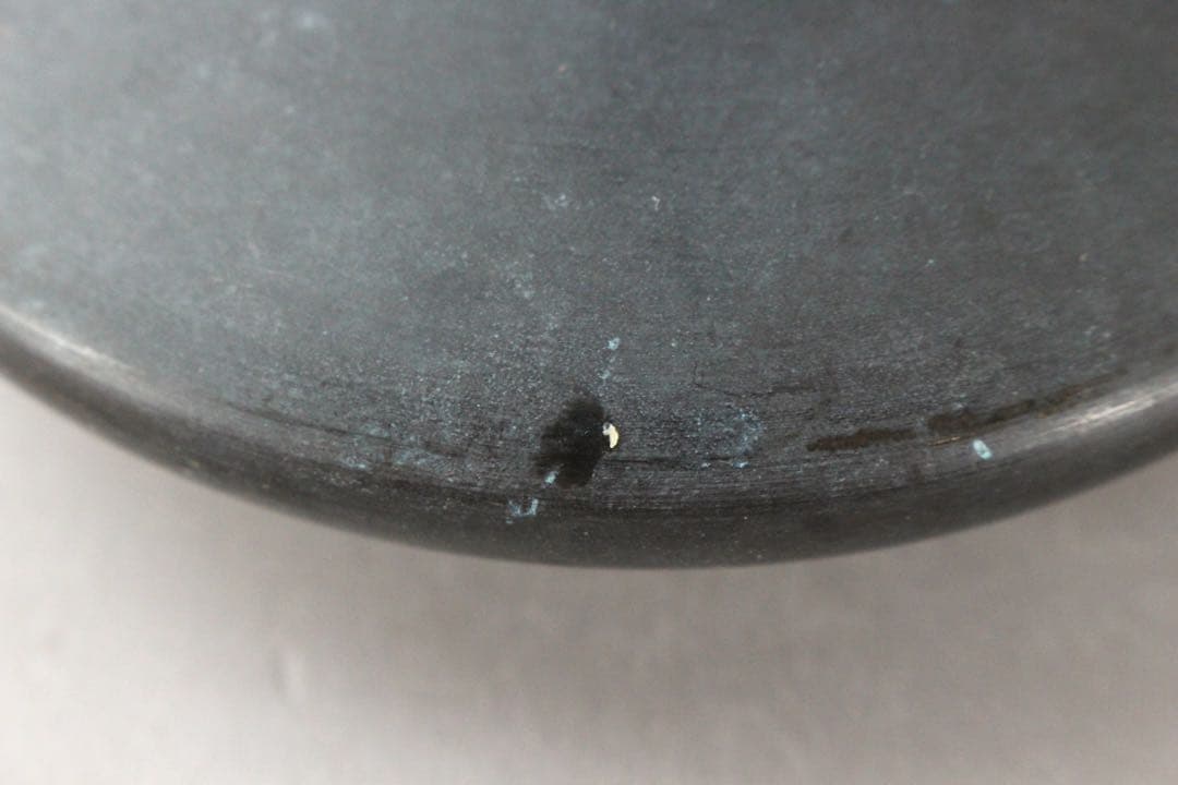 No5842 高岡銅器　蛙付平寛通形花器　高さ20cm 重量696g 送料無料