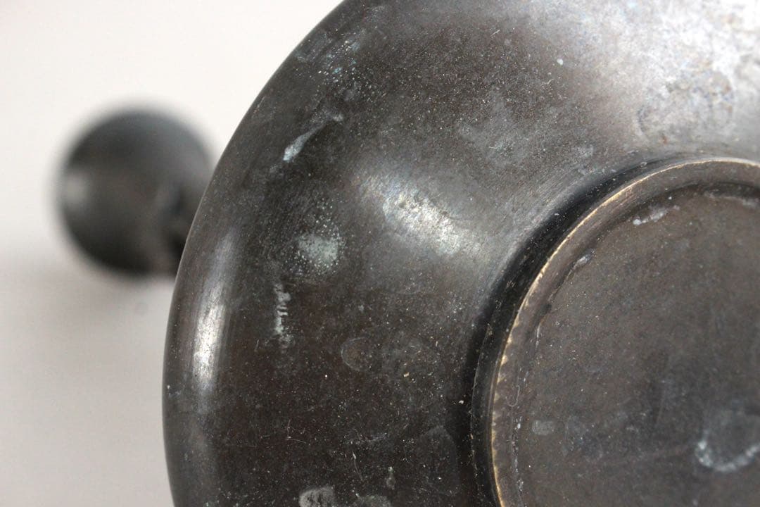 No5842 高岡銅器　蛙付平寛通形花器　高さ20cm 重量696g 送料無料