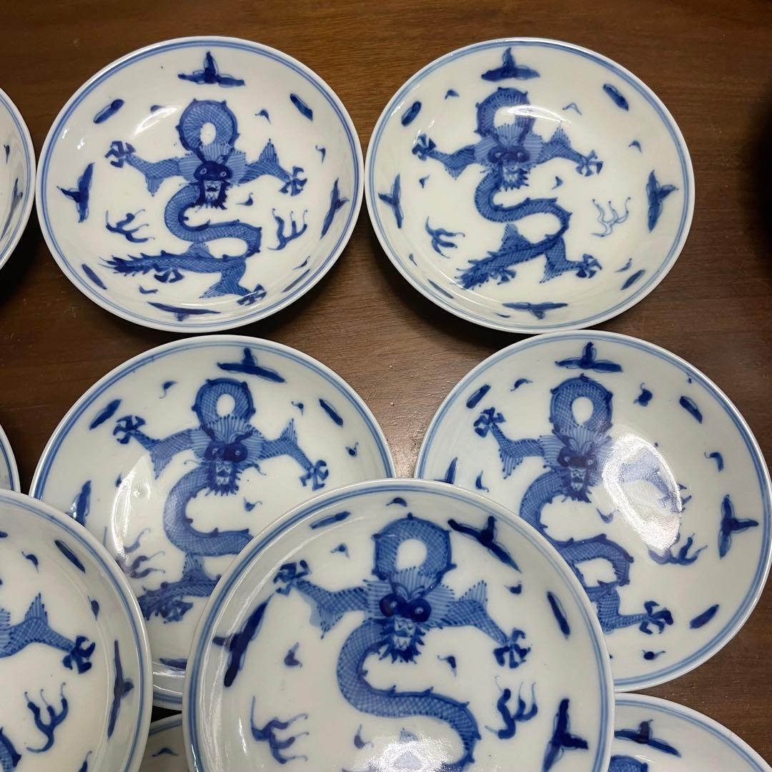 古伊万里　龍　小皿　17枚＋ワレカケ訳あり3枚　20枚セット