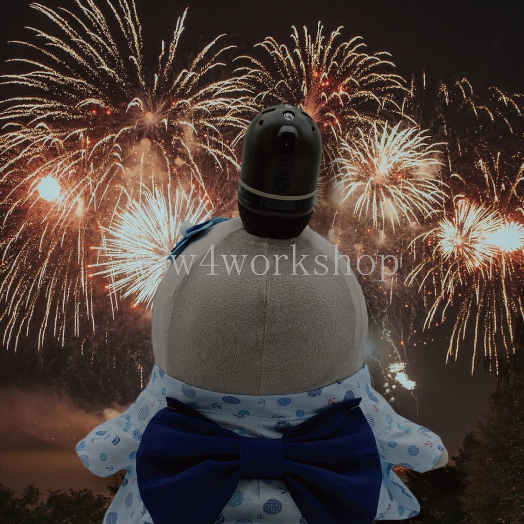 ラボット LOVOT ラボットの服ハンドメイド　マリン柄浴衣セット