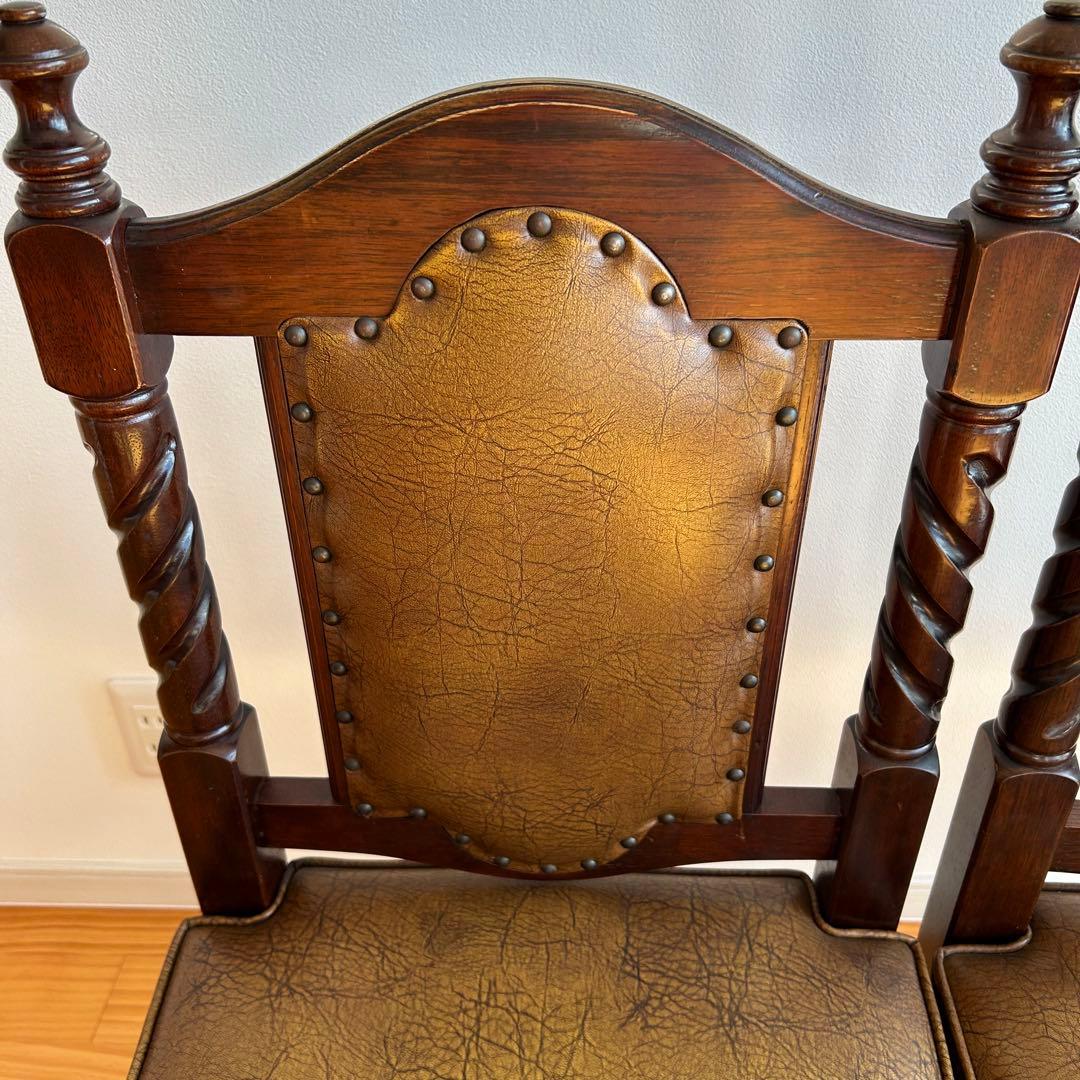 光製作所 Hikari アンティーク 高級ダイニングチェア 木製チェア　2脚