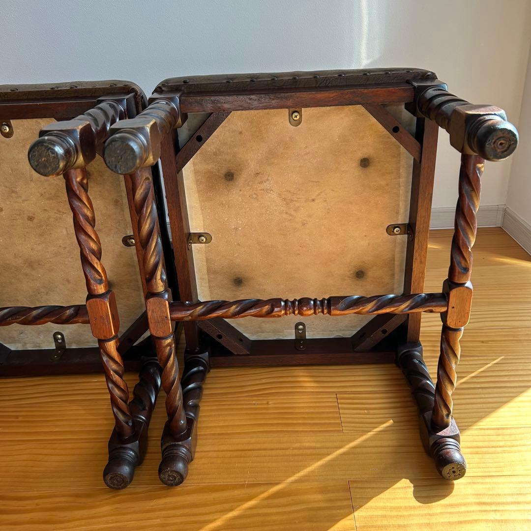 光製作所 Hikari アンティーク 高級ダイニングチェア 木製チェア　2脚