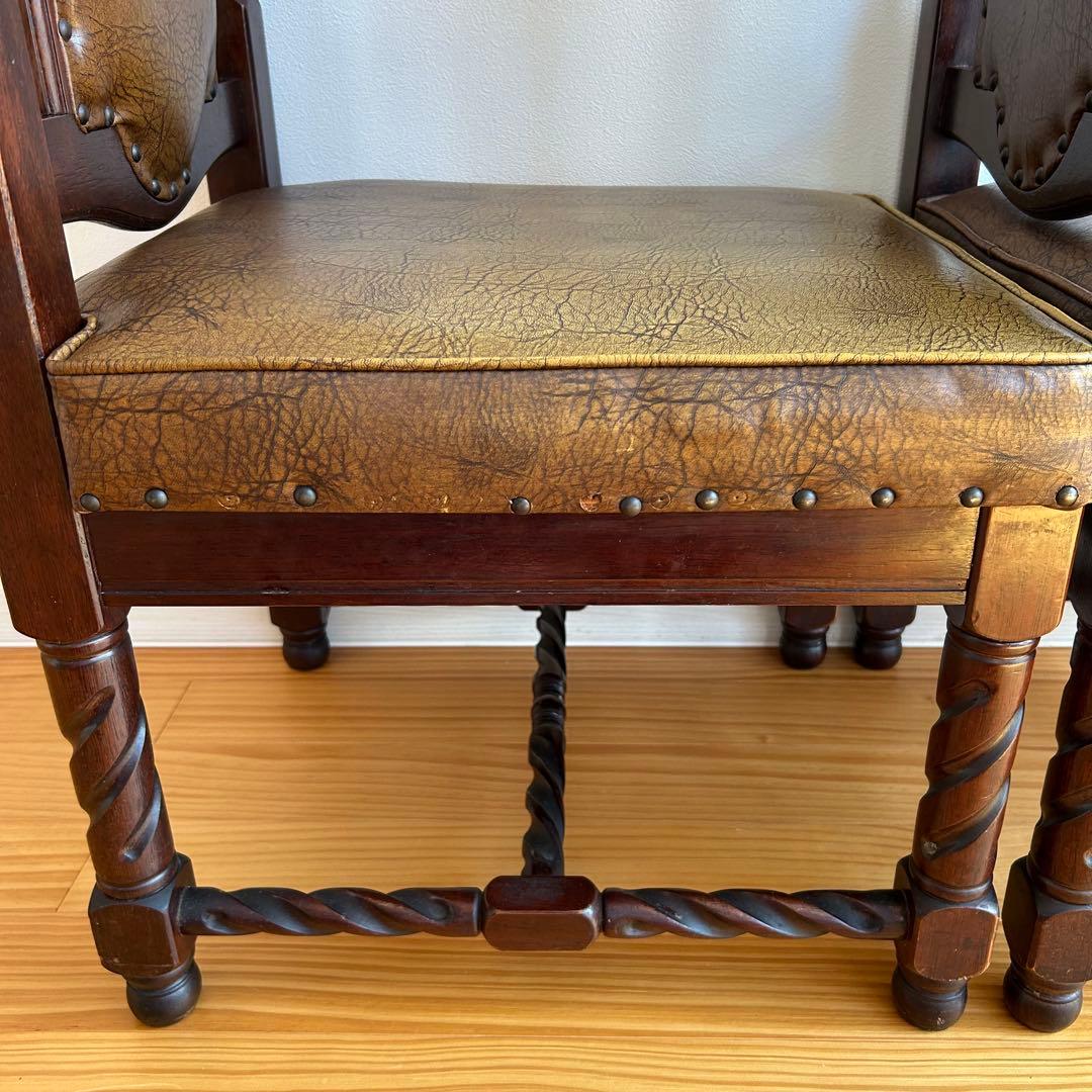 光製作所 Hikari アンティーク 高級ダイニングチェア 木製チェア　2脚