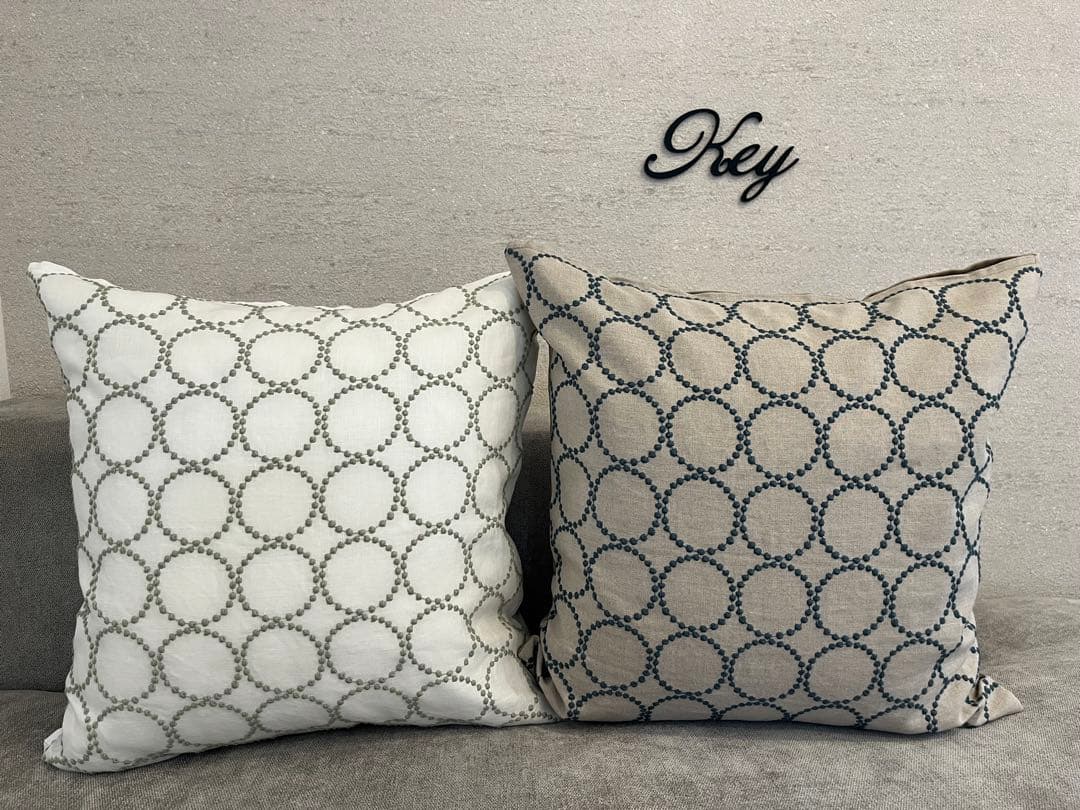 ミナペルホネン　ハンドメイドクッションカバー★タンバリンホワイトxミント