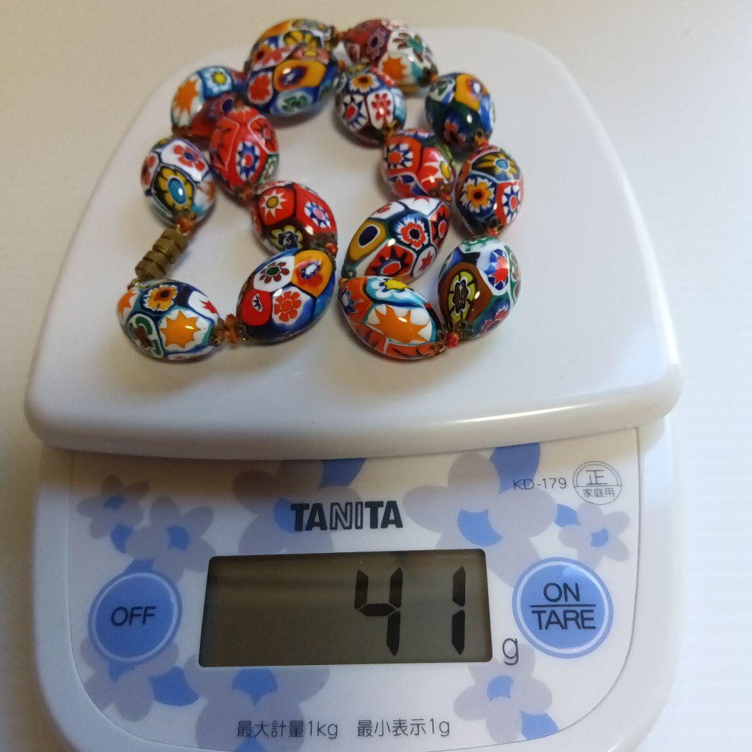 ベネチアン　ガラス　ミルフィオリ　ビーズネックレス