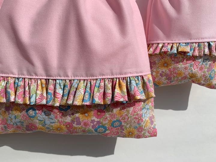 5点セット　花柄ピンク　レッスンバッグ　上履き　体操服　巾着　お弁当　オーダー