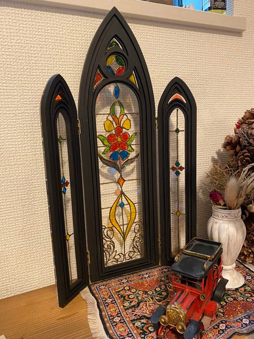 送料無料✨1/6ステンドグラス風パーテンション✩.*˚ドール用にいかが⤴︎⤴︎