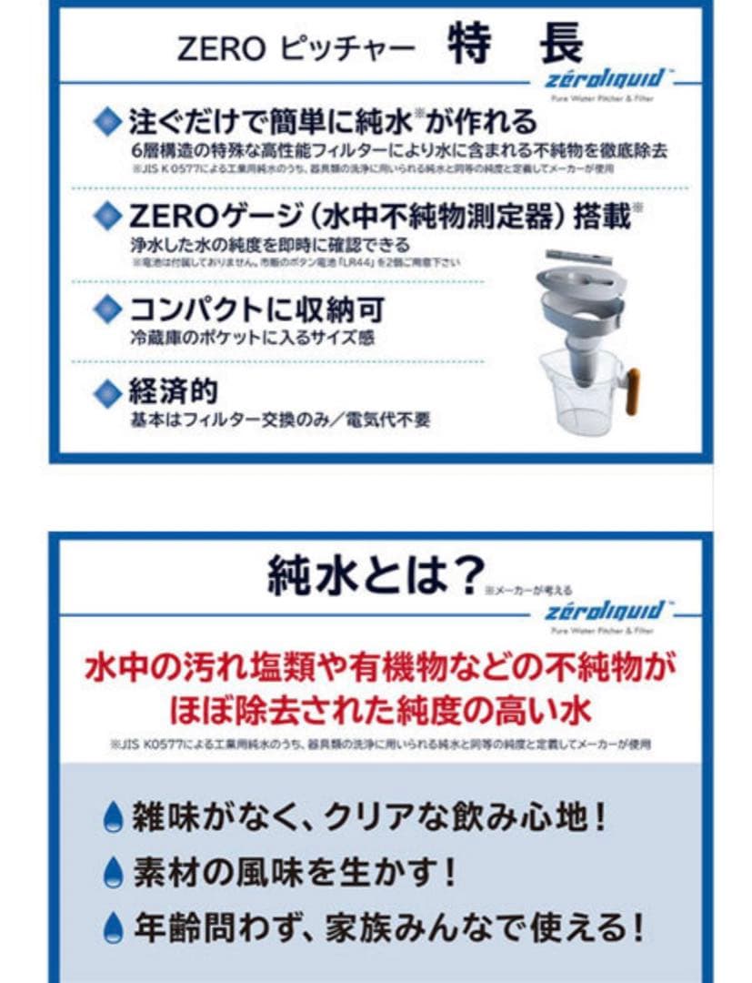 未使用　6層浄水フィルター搭載 ZEROピッチャー 16280円相当
