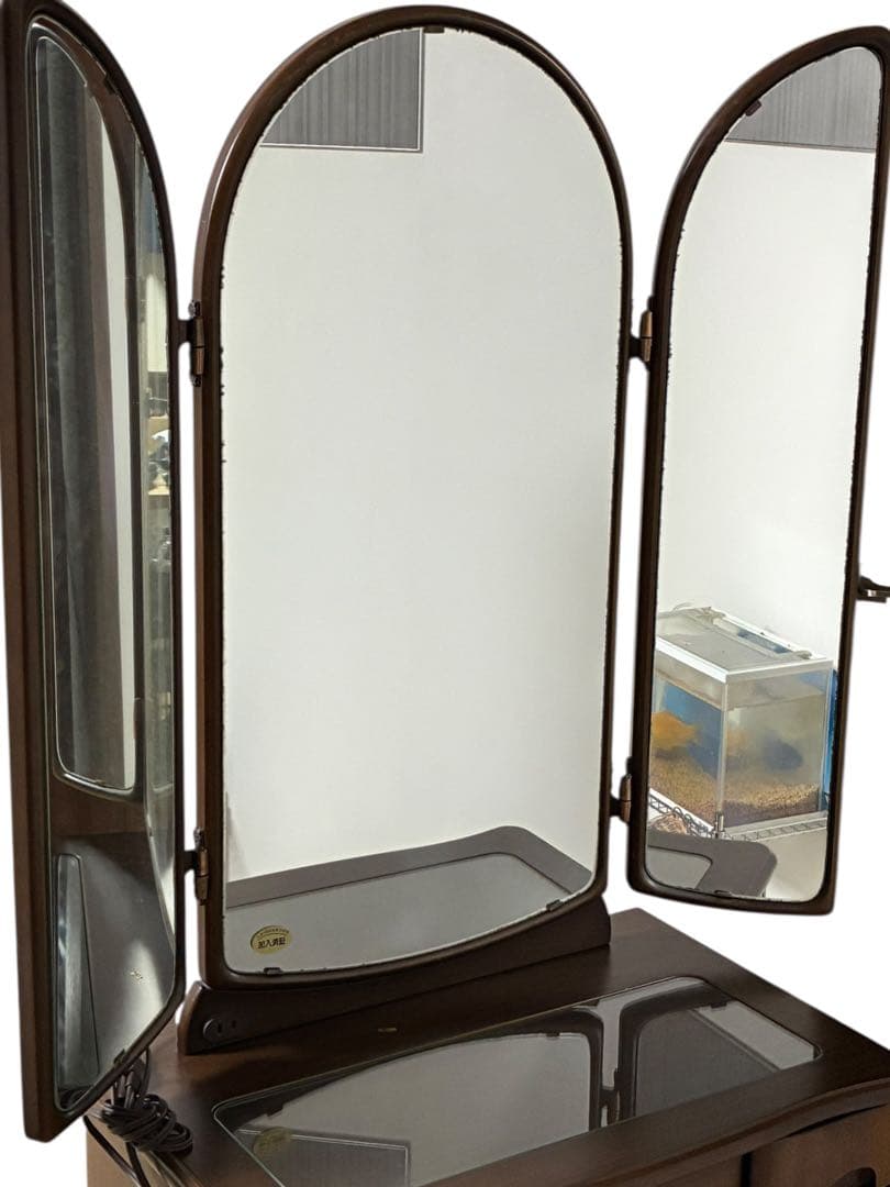 【外観美品】三面鏡 ドレッサー本体 配送無料 収納たっぷり