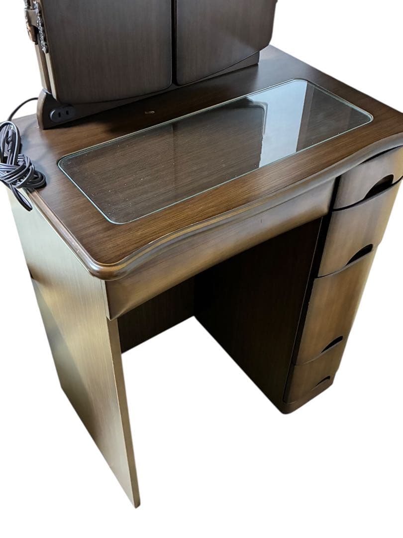 【外観美品】三面鏡 ドレッサー本体 配送無料 収納たっぷり