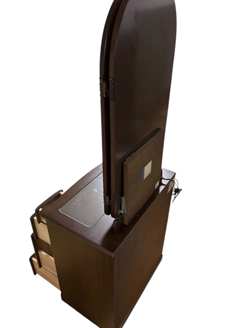 【外観美品】三面鏡 ドレッサー本体 配送無料 収納たっぷり