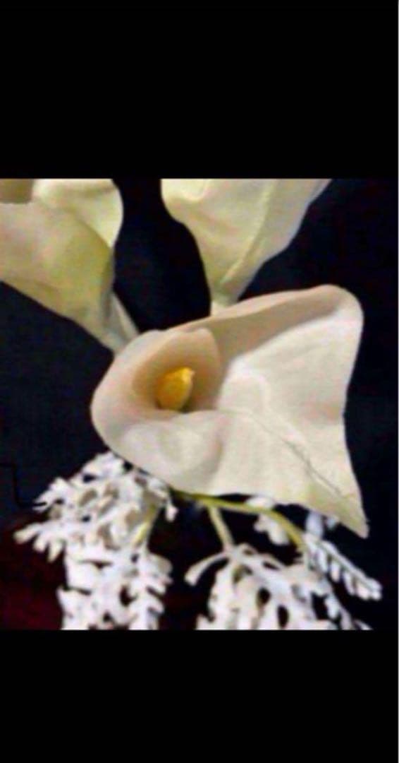 花　アートフラワーブーケ　アートフラワー　造花　カラー　シルバーシネラリア