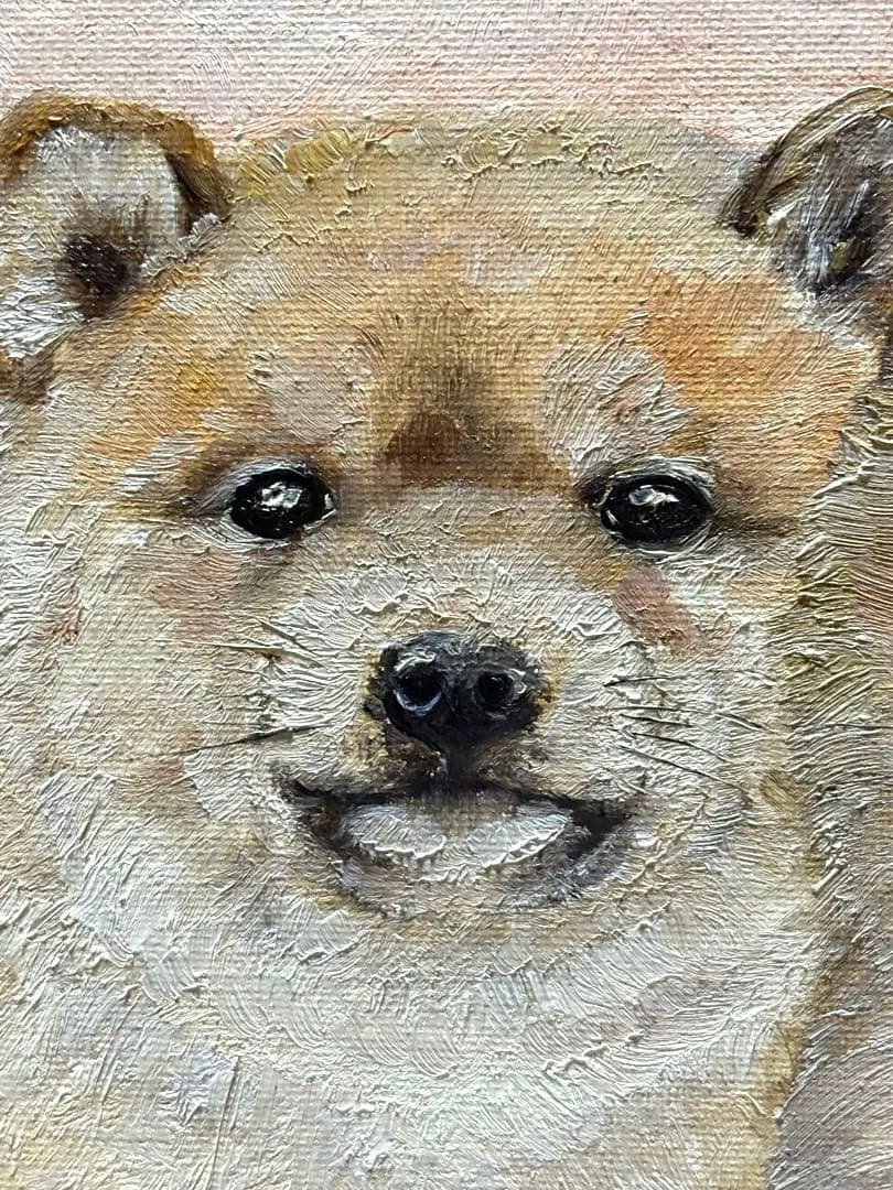 柴犬　【油絵】　20.32cm×25.4cm