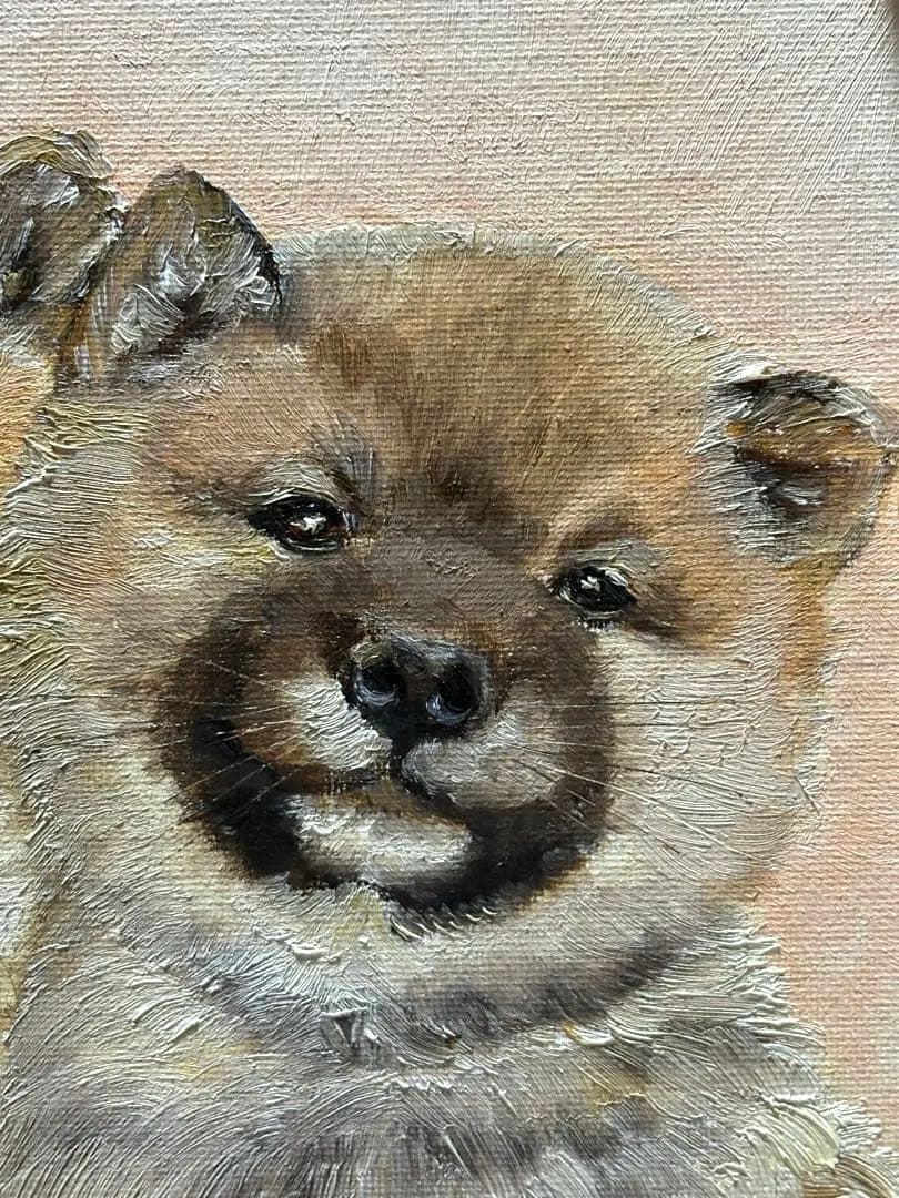 柴犬　【油絵】　20.32cm×25.4cm