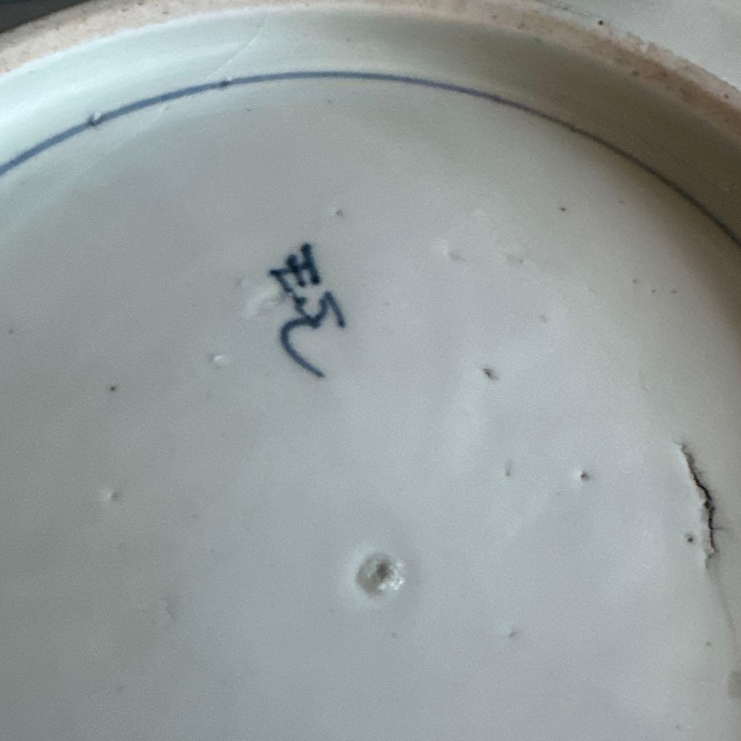 ヴィンテージ素敵すぎる青と白の八角形陶器皿