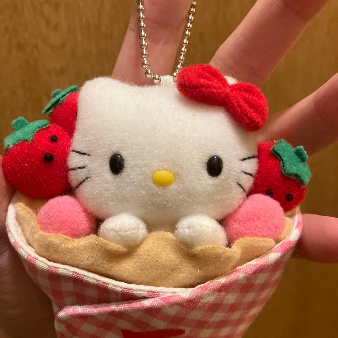 ご当地キティ　ハローキティ　原宿クレープぬいぐるみ　マスコット　キーホルダー