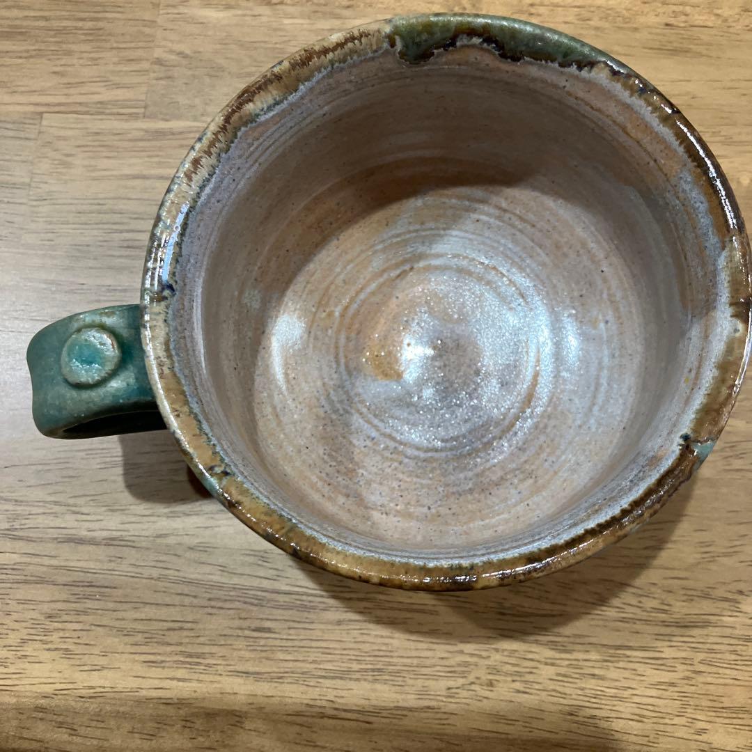 古我知焼　やちむん　ヒージャー　スープカップ　青系