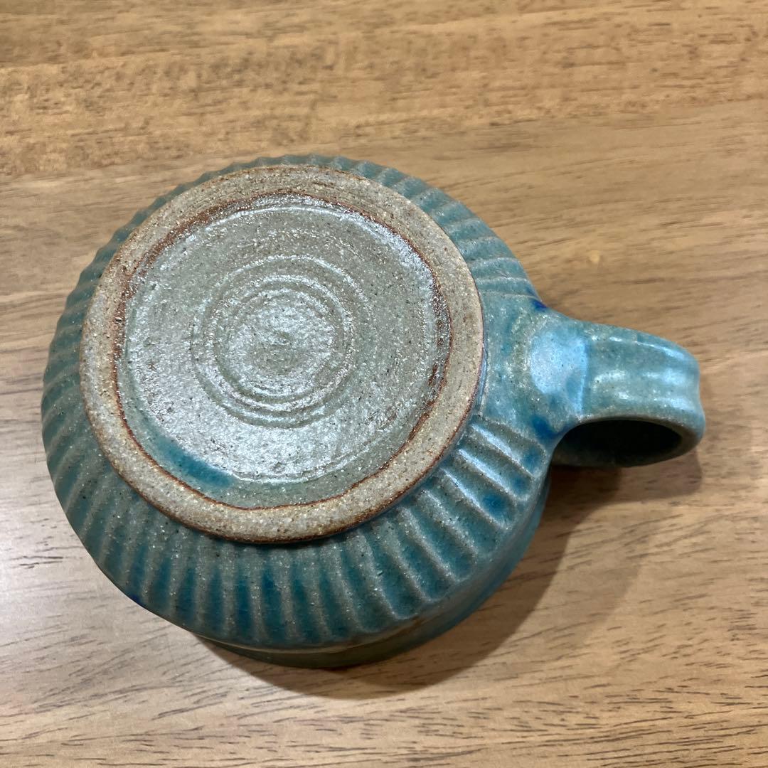 古我知焼　やちむん　ヒージャー　スープカップ　青系