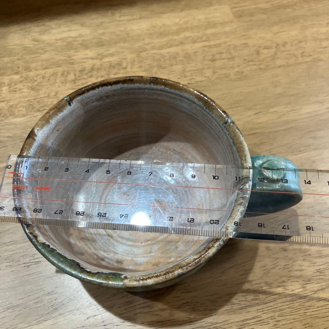 古我知焼　やちむん　ヒージャー　スープカップ　青系