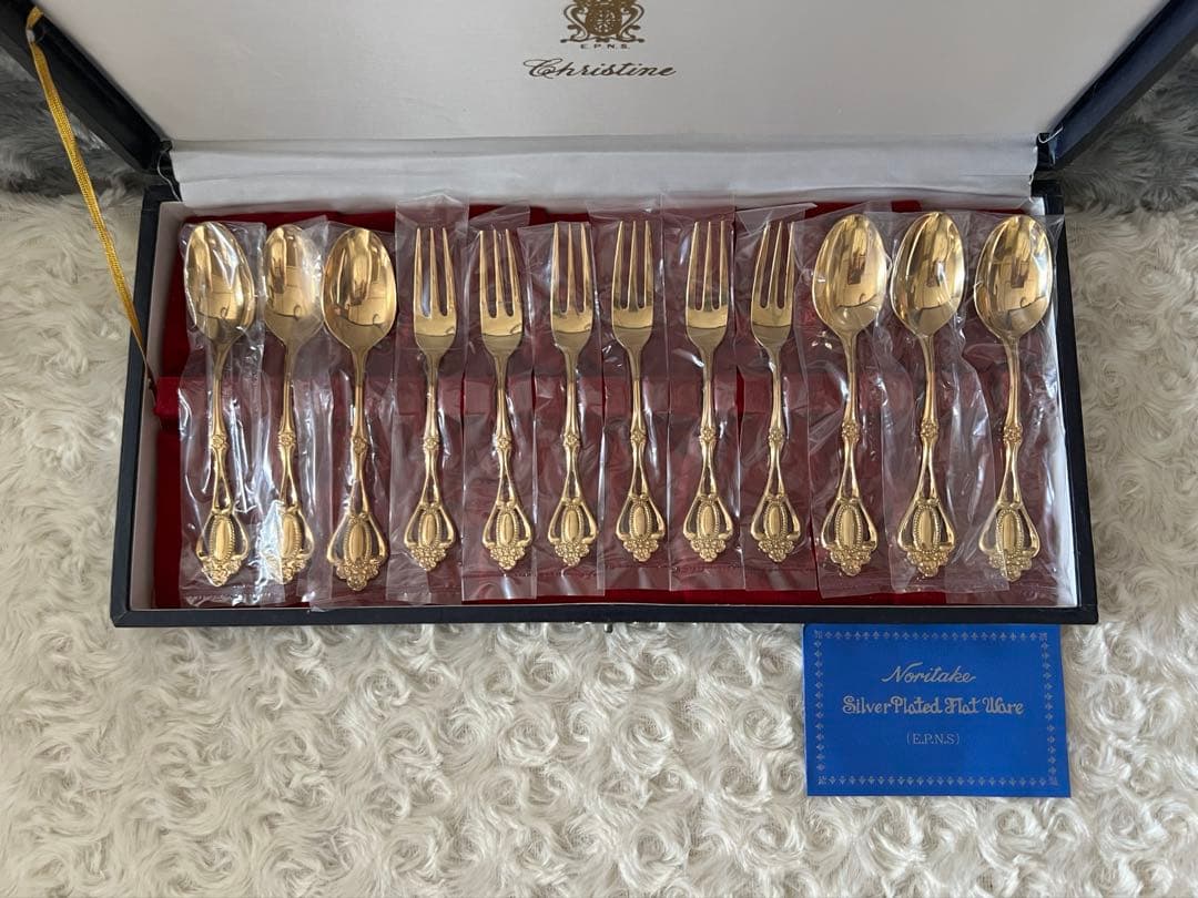 ノリタケ　カトラリーセット　クリスティーヌ ゴールド　スプーン＆フォークセット