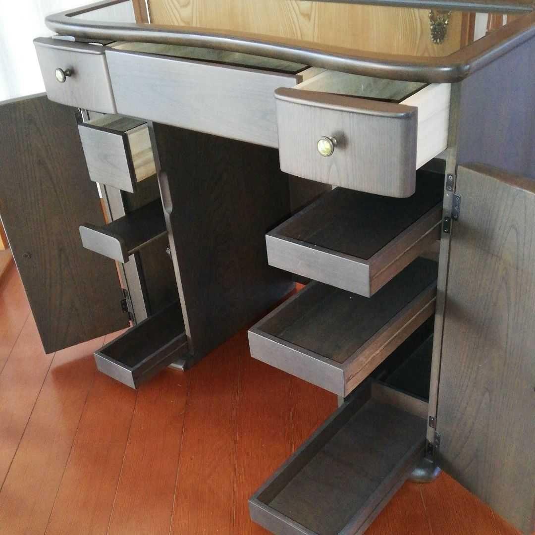 ニレ材のドレッサー＆椅子セット①【ドレッサー本体】