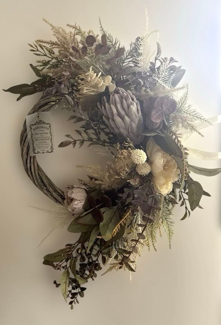 ＊フラワーリー＊超特大　プロテア　ネイティブフラワー　プロテアのナチュラルリース