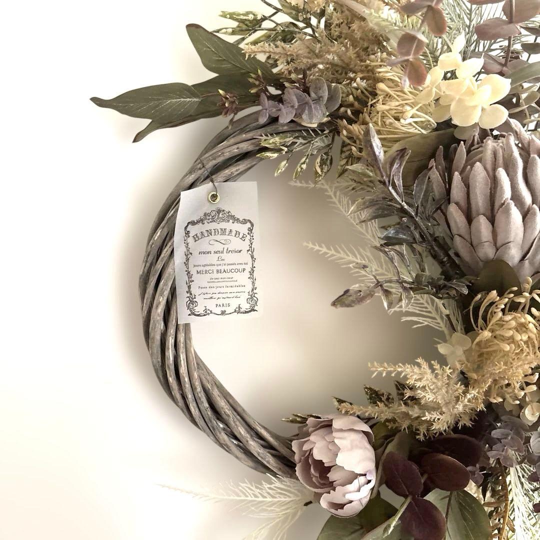 ＊フラワーリー＊超特大　プロテア　ネイティブフラワー　プロテアのナチュラルリース