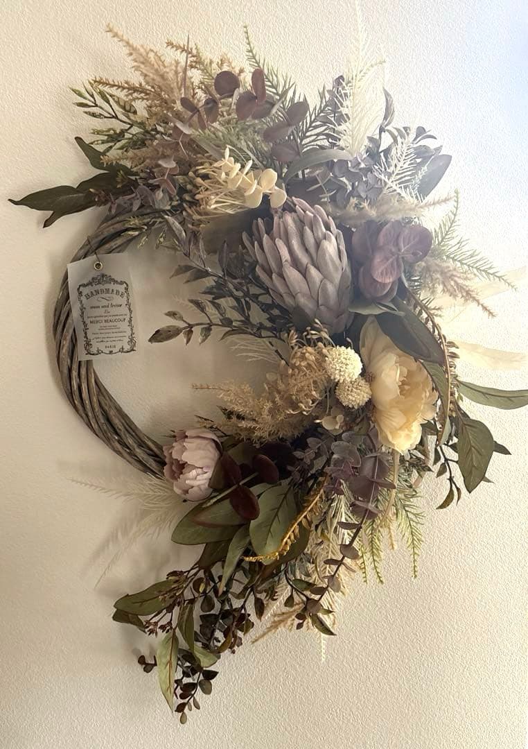 ＊フラワーリー＊超特大　プロテア　ネイティブフラワー　プロテアのナチュラルリース