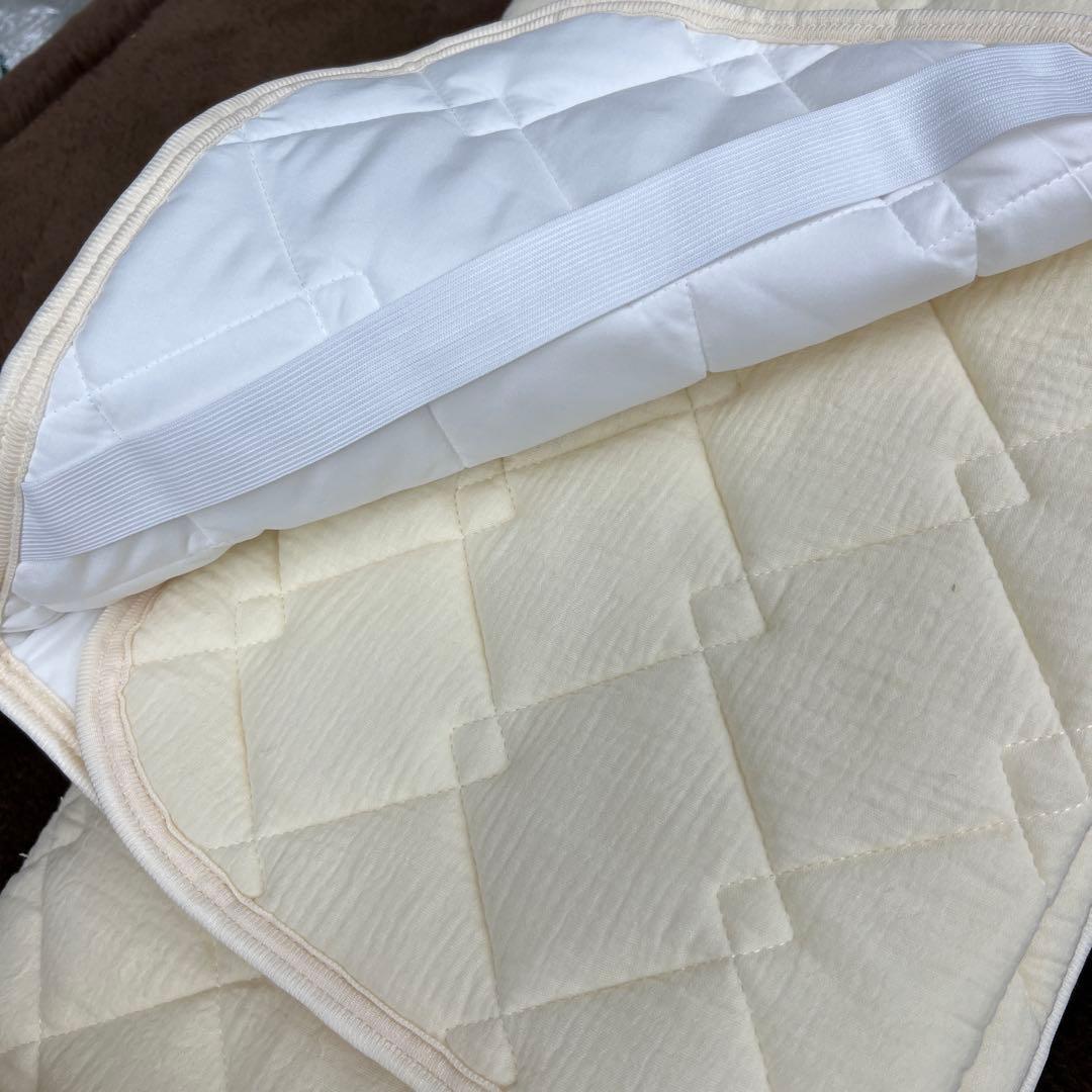 ロマンス小杉　綿しわ二重ガーゼ敷きパッド　シングル　綿100% ウォッシャブル