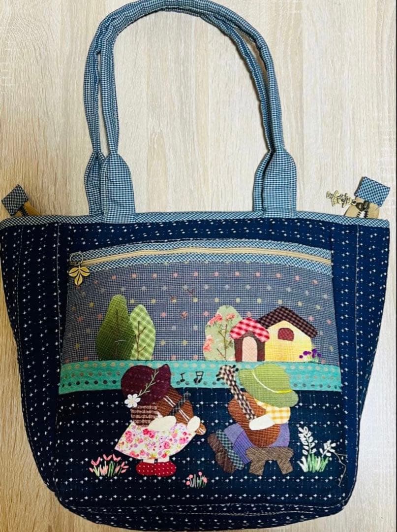 ★新作9500→9000★音楽スーちゃん＆ビリーくん★ハンドメイド　トートバッグ