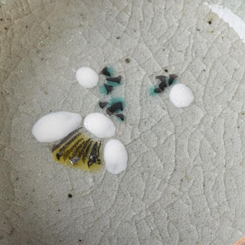 渋草焼　竹洞舎　渋草陶窯　渋草柳三作　色絵花文　香合　共布共箱　V　7323