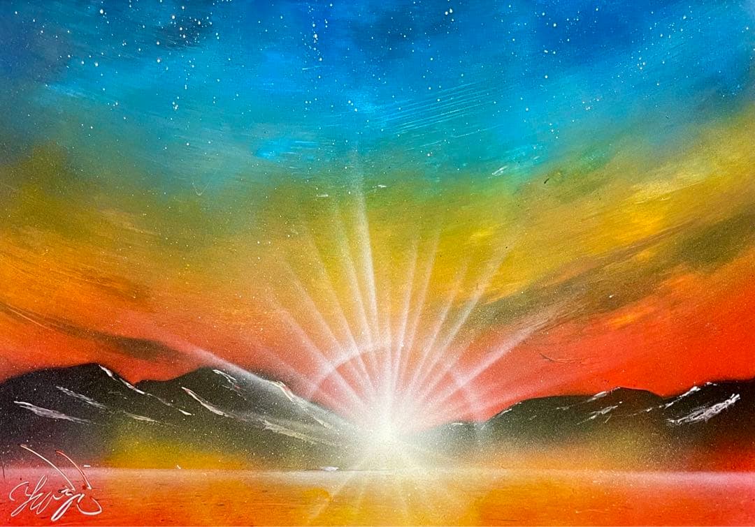 【専用】スプレーアート作品『Tricolore Predawn』A3サイズ原画