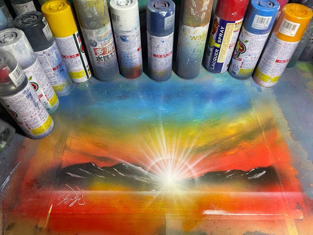 【専用】スプレーアート作品『Tricolore Predawn』A3サイズ原画