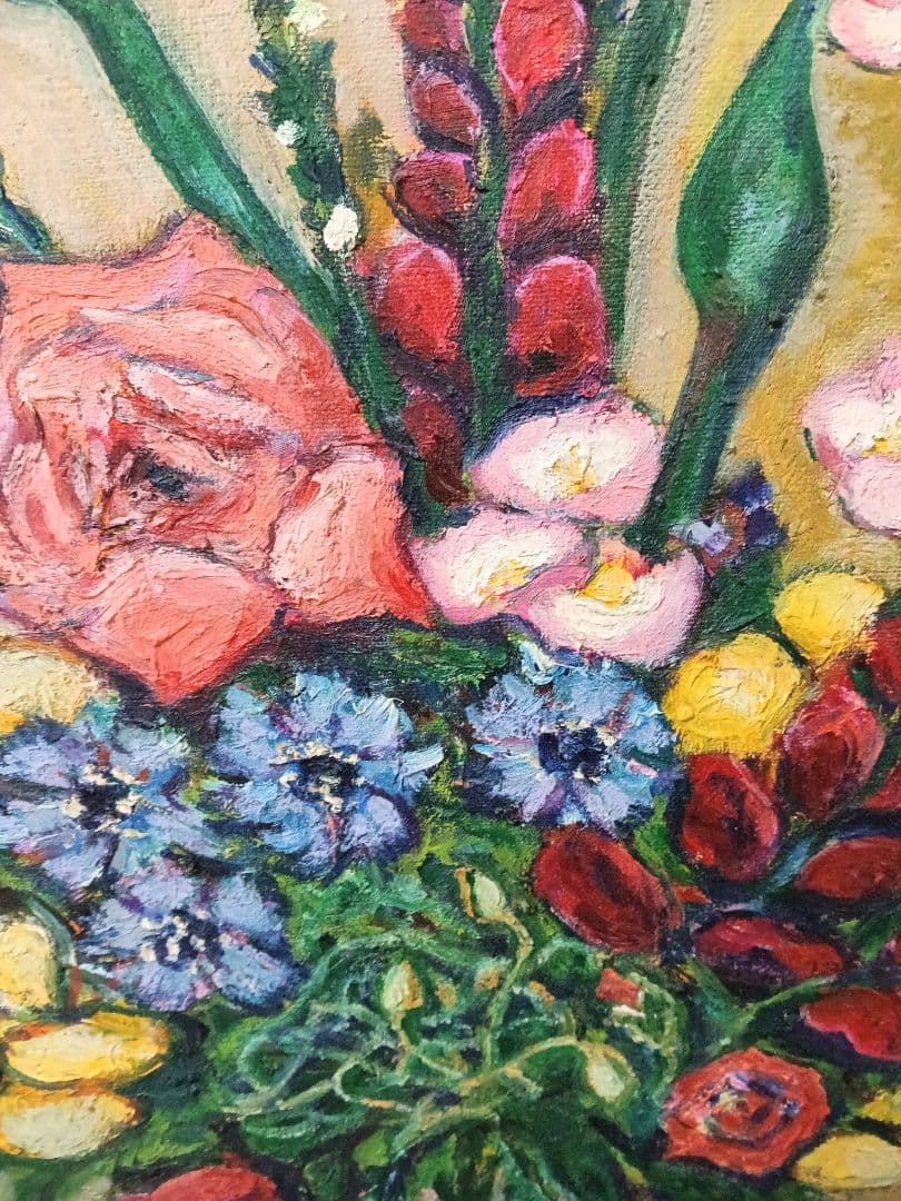 [アトリエ油絵COZ] 花瓶に生けた花