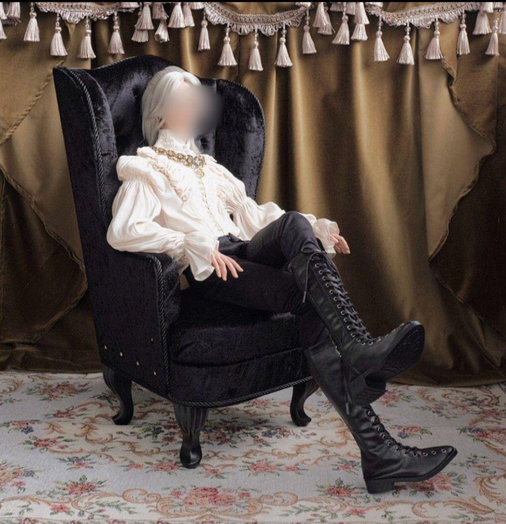 ドール用ソファ 1/3ウィングチェア(大) id75 ブラック 椅子