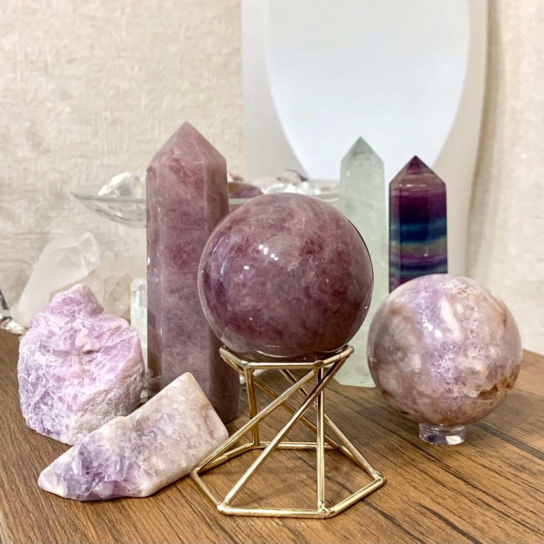 レア！　ラベンダーローズクォーツ　スフィア　マダガスカル産　天然石