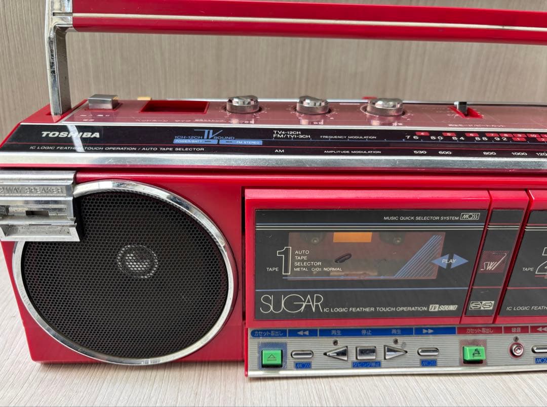 東芝SUGAR RT-SW7 赤　ラジカセ