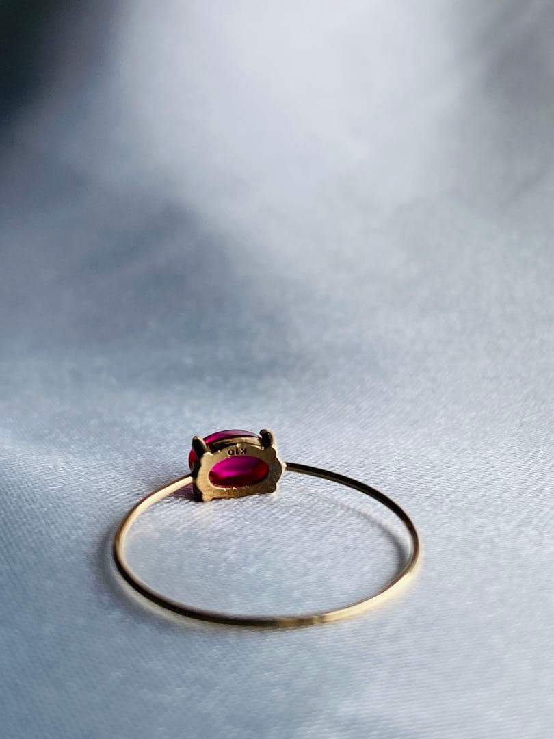 真紅（しんく）色　ルビーレッド　K10リング