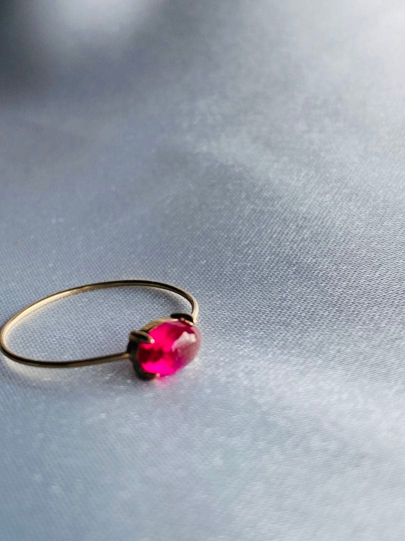 真紅（しんく）色　ルビーレッド　K10リング