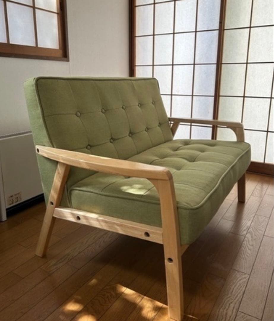【横浜市磯子区手渡し】タンスのゲン ソファー 2人掛け 幅116cm 天然木