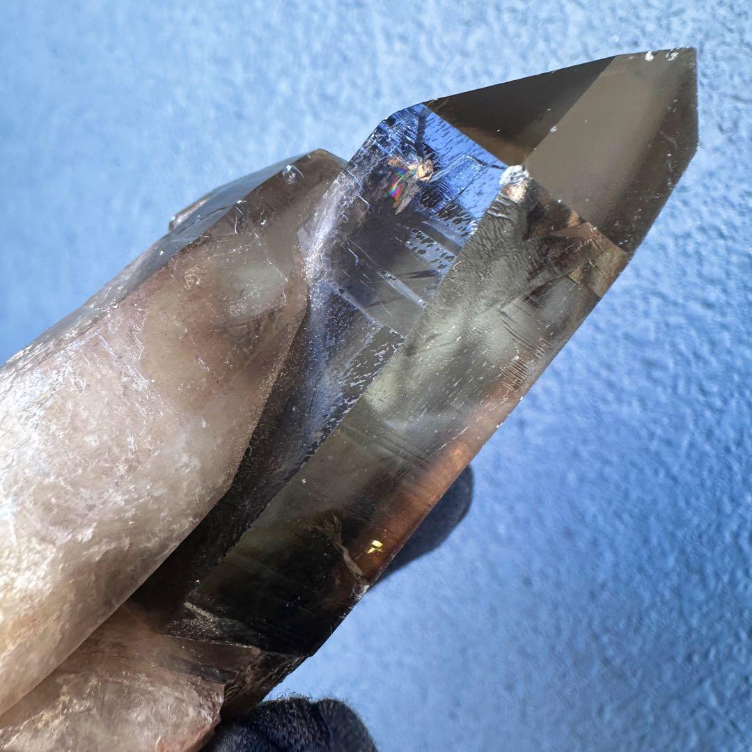 高透明度❗️レインボー☆ファントム☆魔除スモーキーシトリン水晶クラスターA1573