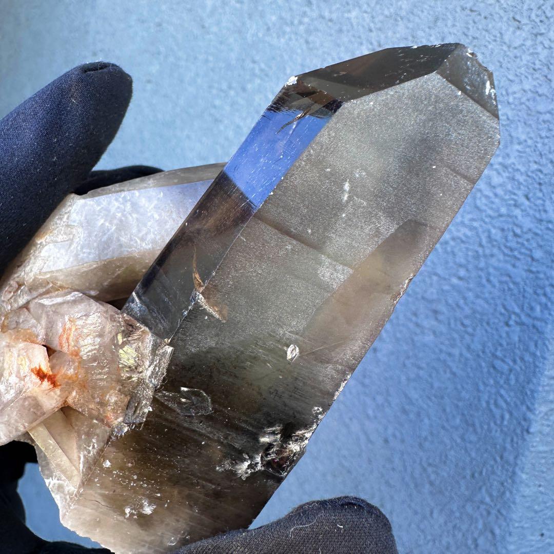 高透明度❗️レインボー☆ファントム☆魔除スモーキーシトリン水晶クラスターA1573