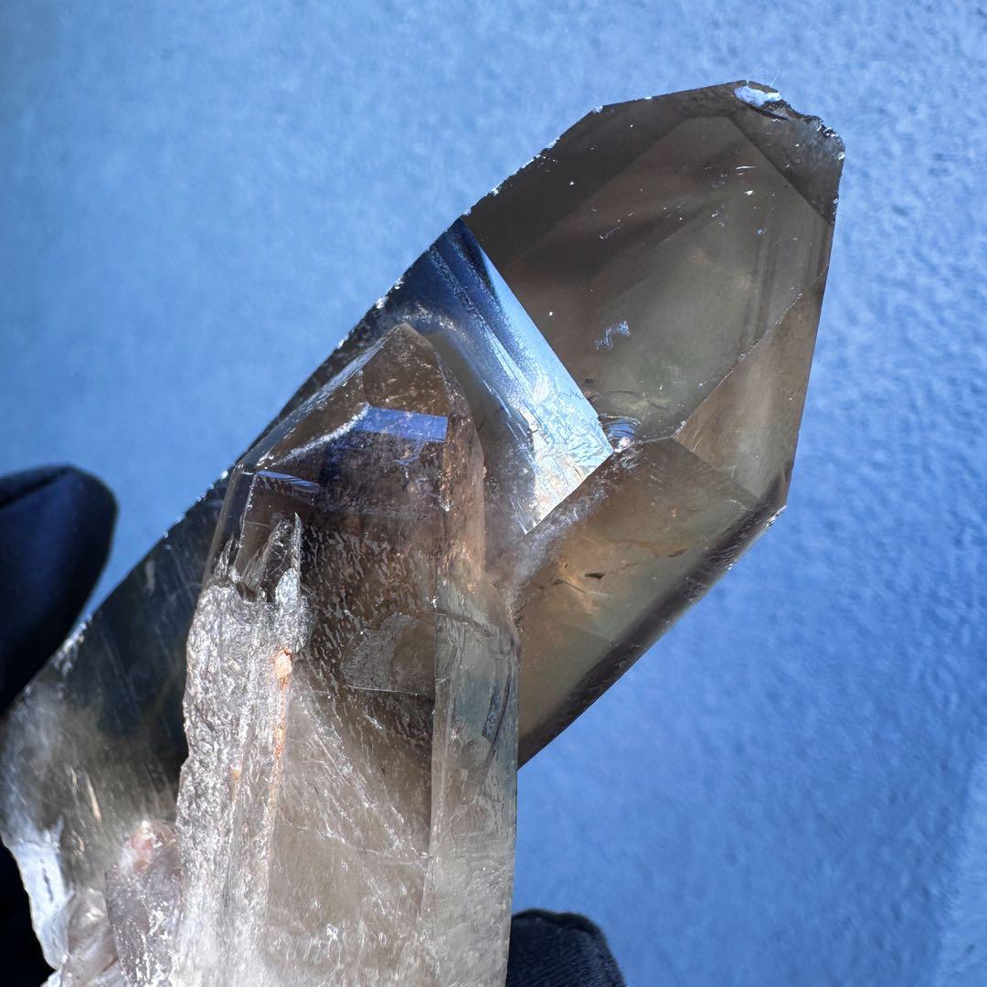 高透明度❗️レインボー☆ファントム☆魔除スモーキーシトリン水晶クラスターA1573