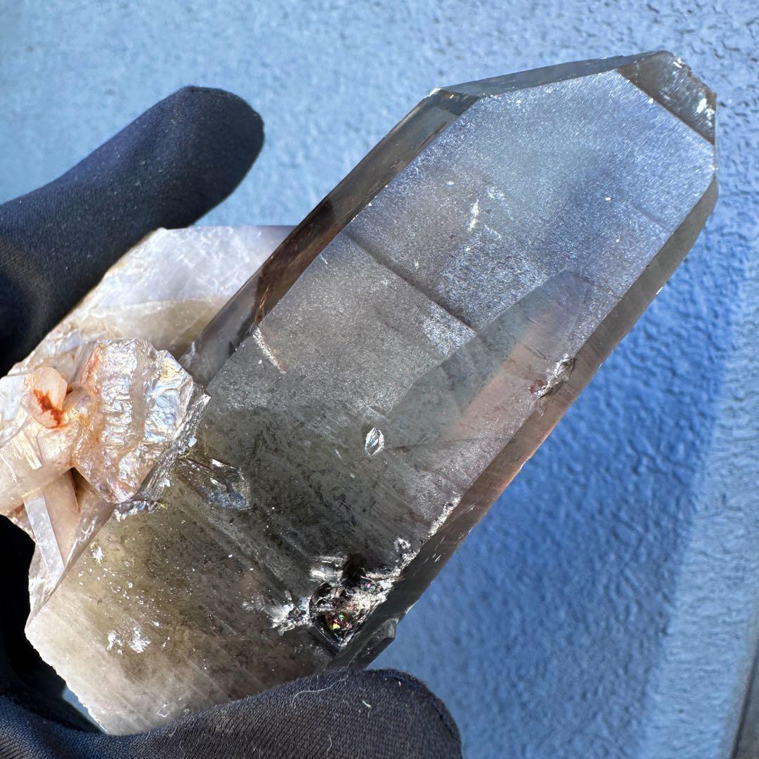 高透明度❗️レインボー☆ファントム☆魔除スモーキーシトリン水晶クラスターA1573