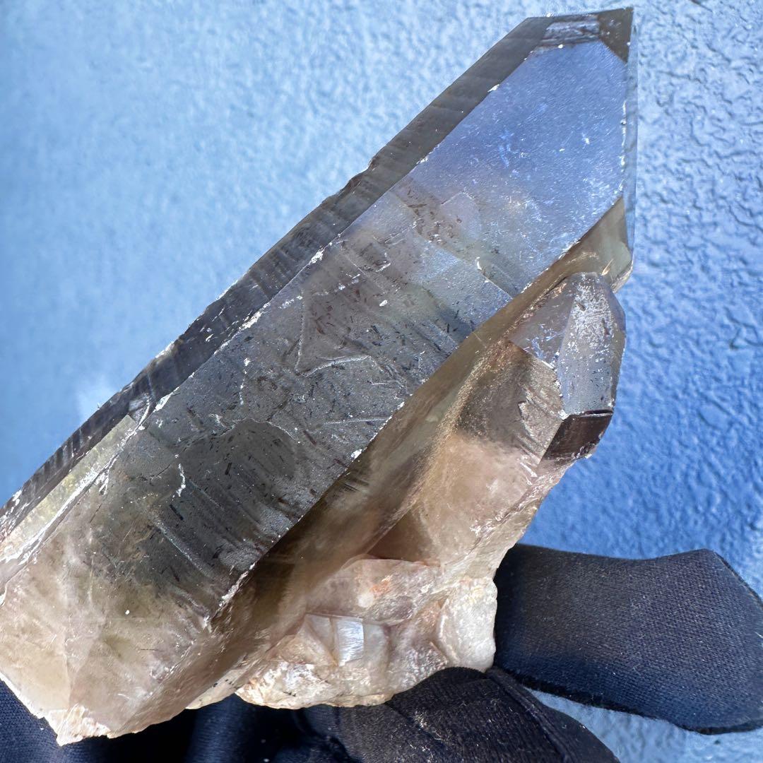 高透明度❗️レインボー☆ファントム☆魔除スモーキーシトリン水晶クラスターA1573