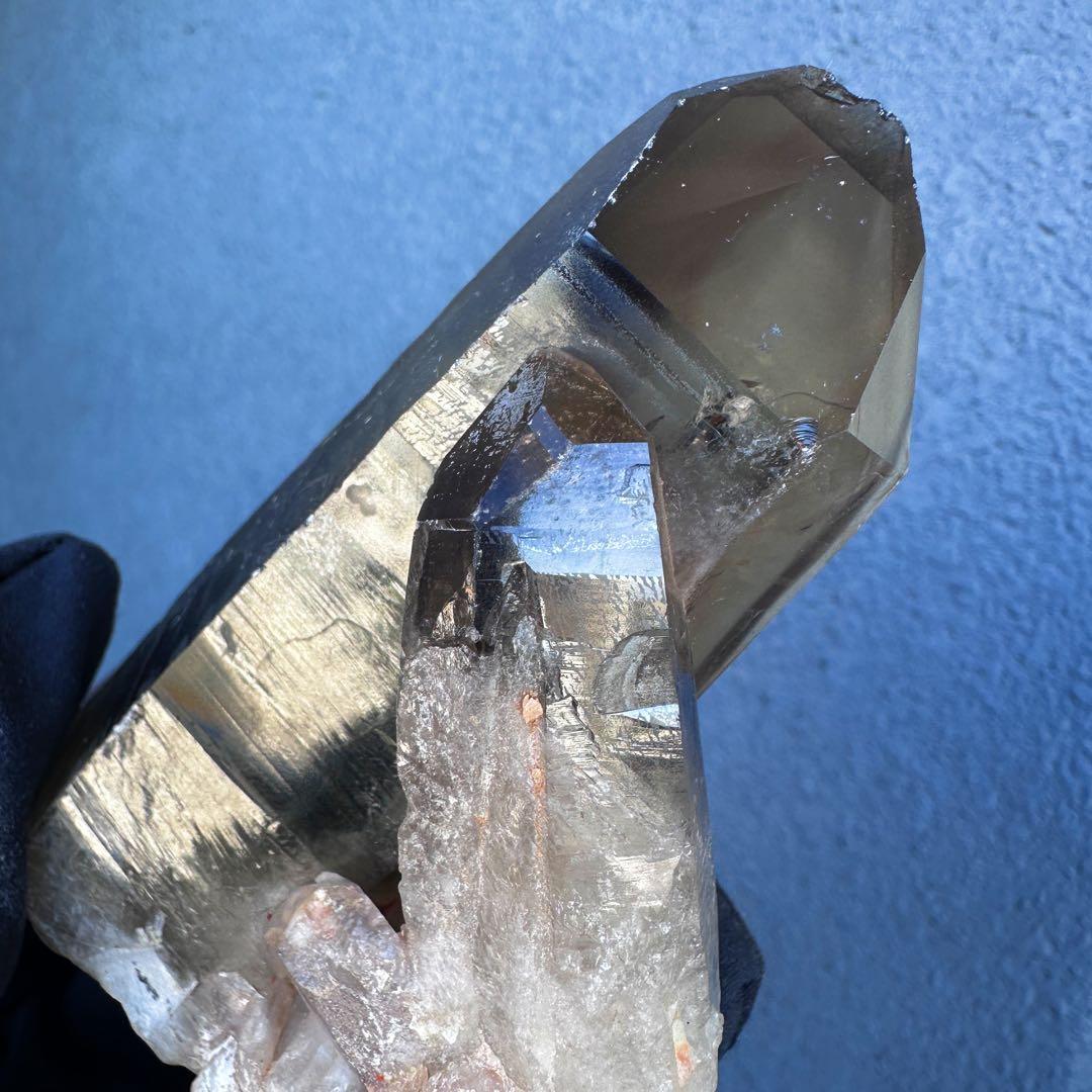 高透明度❗️レインボー☆ファントム☆魔除スモーキーシトリン水晶クラスターA1573