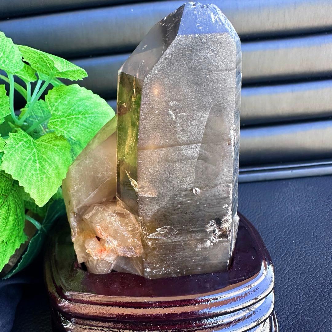 高透明度❗️レインボー☆ファントム☆魔除スモーキーシトリン水晶クラスターA1573