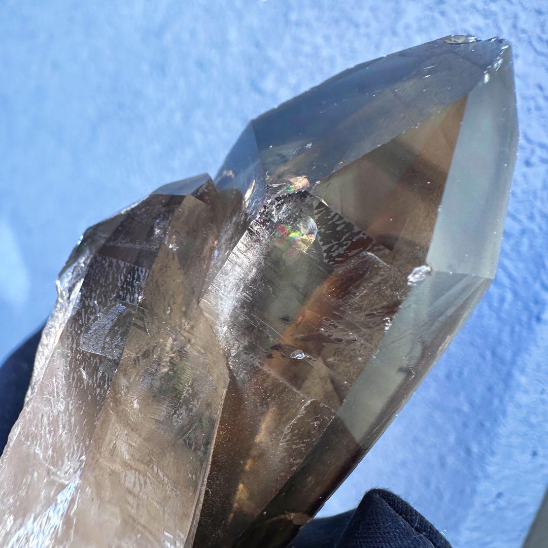 高透明度❗️レインボー☆ファントム☆魔除スモーキーシトリン水晶クラスターA1573