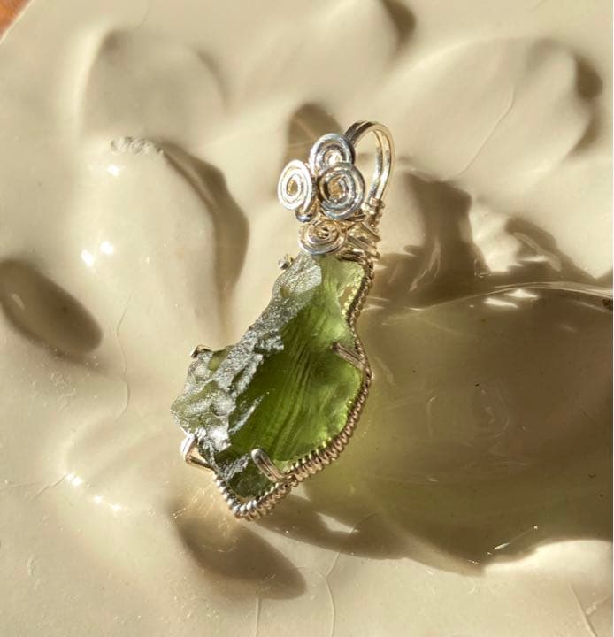 ハンドメイドペンダントトップ⭐︎ナチュラルモルダバイト ⅱ